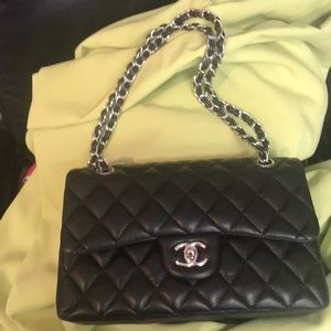 Chanel black quilted purse